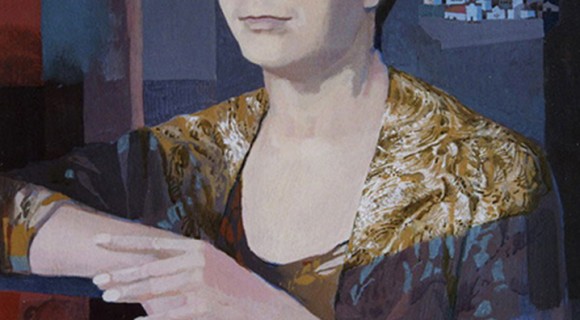 Шутов Ю.А. Портрет жены. Картон, темпера. 2002 г. 70х50